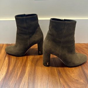 Yves Saint Laurent - Suede leather booties - Green - Size 35